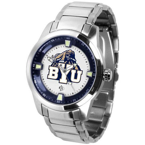 Brigham Young Cougars Men's Titan Stainless Steel Band Watch-Watch-Suntime-Top Notch Gift Shop