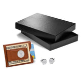 Brown Leather Wallet and Pin Stripe Cufflinks Personalized Set-Wallet-JDS Marketing-Top Notch Gift Shop