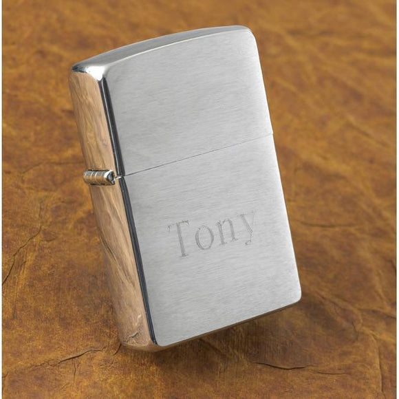 Brushed Chrome Personalized Zippo Lighter-Lighter-JDS Marketing-Top Notch Gift Shop