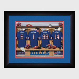 Buffalo Bills Personalized Locker Room Print with Matted Frame-Print-JDS Marketing-Top Notch Gift Shop