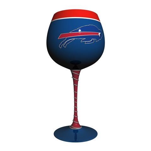 Buffalo Bills Artisan Hand Painted Wine Glass-Wine Glass-Boelter Brands-Top Notch Gift Shop