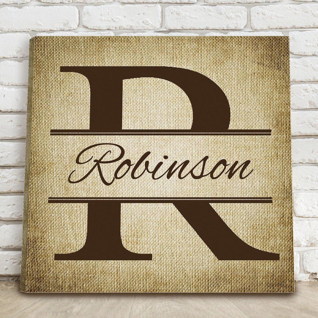 Burlap Stamped Design Personalized Canvas-Canvas Signs-JDS Marketing-Top Notch Gift Shop