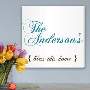 Bless this Home Personalized Canvas Print (14" x 14")-Canvas Signs-JDS Marketing-Top Notch Gift Shop