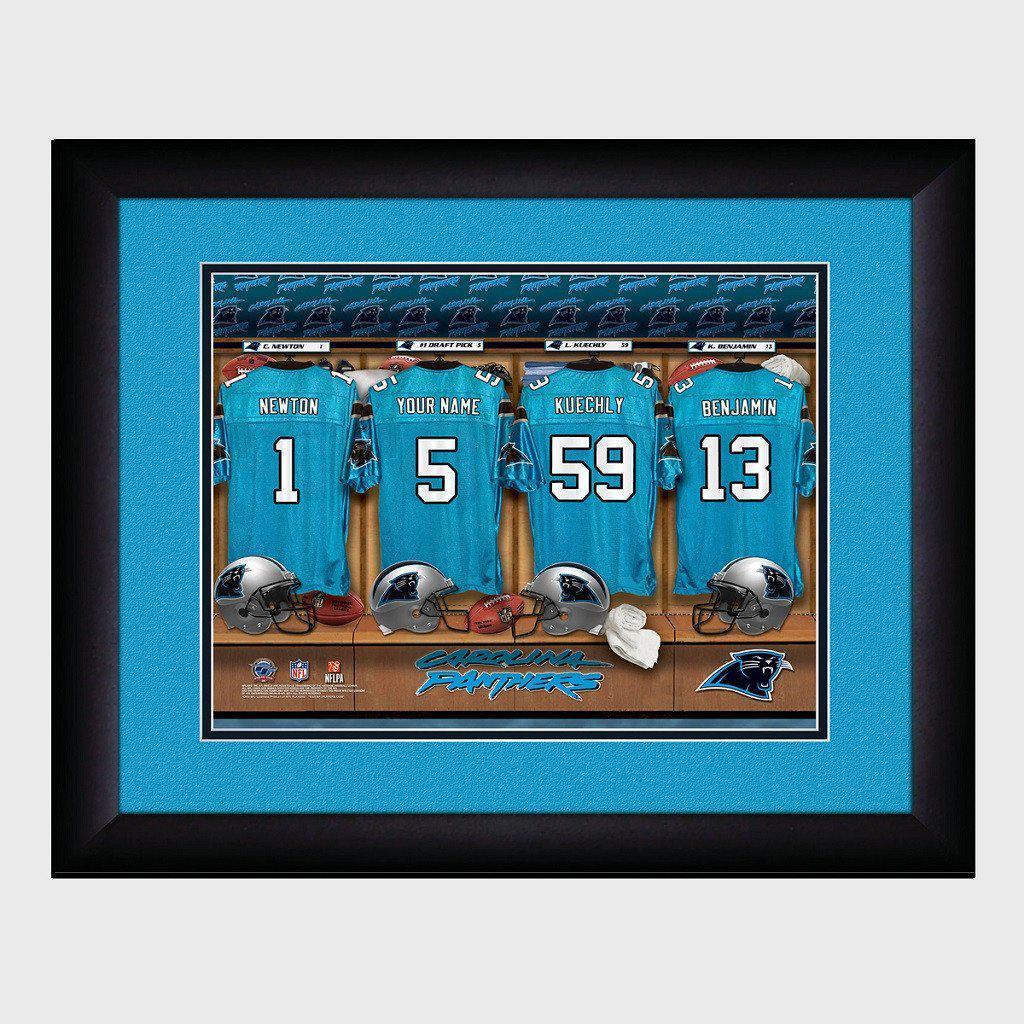 Carolina Panthers Personalized Locker Room Print with Matted Frame-Print-JDS Marketing-Top Notch Gift Shop