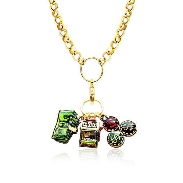 Casino Charm Necklace in Gold-Necklace-Whimsical Gifts-Top Notch Gift Shop