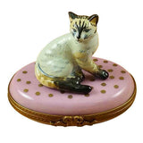 Cat On Pink Base Limoges Box by Rochard™-Limoges Box-Rochard-Top Notch Gift Shop