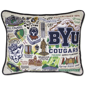 Brigham Young University CatStudio Embroidered Pillow-Pillow-CatStudio-Top Notch Gift Shop