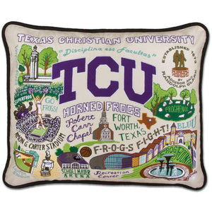 TCU Embroidered CatStudio Pillow-Pillow-CatStudio-Top Notch Gift Shop