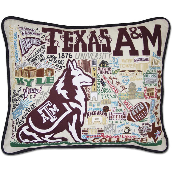 Texas A&M Embroidered CatStudio Pillow-Pillow-CatStudio-Top Notch Gift Shop