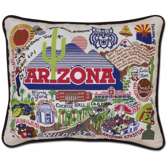 University of Arizona Embroidered Pillow by CatStudio-Pillow-CatStudio-Top Notch Gift Shop
