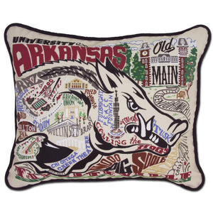 University of Arkansas Embroidered CatStudio Pillow-Pillow-CatStudio-Top Notch Gift Shop