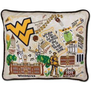 West Virginia University Embroidered CatStudio Pillow-Pillow-CatStudio-Top Notch Gift Shop