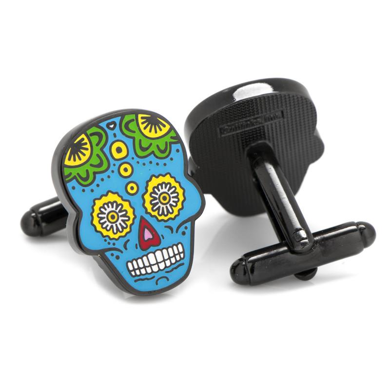 Blue Sugar Skull Cufflinks-Cufflinks-Cufflinks, Inc.-Top Notch Gift Shop