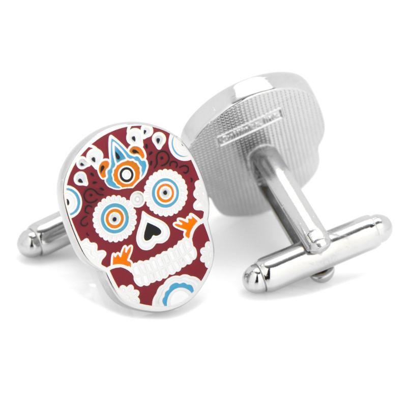 Red Sugar Skull Cufflinks-Cufflinks-Cufflinks, Inc.-Top Notch Gift Shop