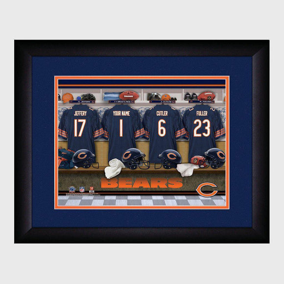 Chicago Bears Personalized Locker Room Print with Matted Frame-Print-JDS Marketing-Top Notch Gift Shop