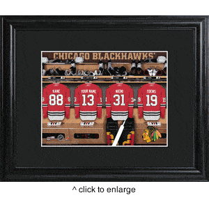 Chicago Black Hawks Personalized Locker Room Print with Matted Frame-JDS MarketingTop Notch Gift Shop