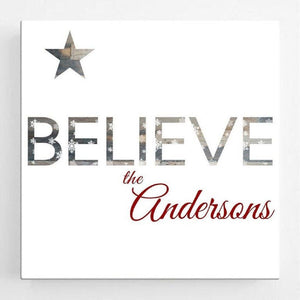 Believe Personalized Christmas Canvas Sign-Canvas Signs-JDS Marketing-Top Notch Gift Shop