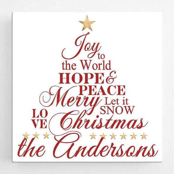 Joy Personalized Christmas Canvas Sign-Canvas Signs-JDS Marketing-Top Notch Gift Shop