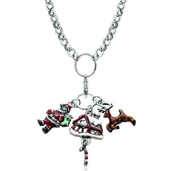 Christmas Charm Necklace in Silver-Necklace-Whimsical Gifts-Top Notch Gift Shop