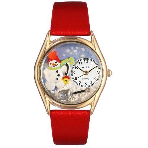 Christmas Snowman Watch Small Gold Style-Watch-Whimsical Gifts-Top Notch Gift Shop