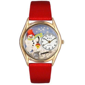 Christmas Snowman Watch Small Gold Style-Watch-Whimsical Gifts-Top Notch Gift Shop