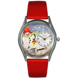 Christmas Snowman Watch Small Silver Style-Watch-Whimsical Gifts-Top Notch Gift Shop