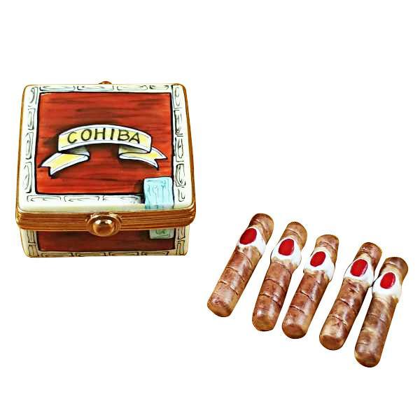 Cigar Box With Removable Cigars Limoges Box by Rochard™-Limoges Box-Rochard-Top Notch Gift Shop