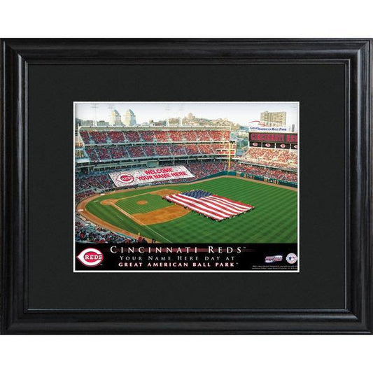 Cincinnati Reds Personalized Ballpark Print with Matted Frame-Print-JDS Marketing-Top Notch Gift Shop