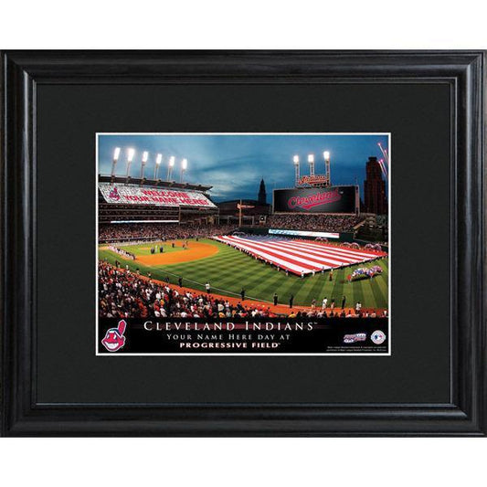 Cleveland Indians Personalized Ballpark Print with Matted Frame-Print-JDS Marketing-Top Notch Gift Shop