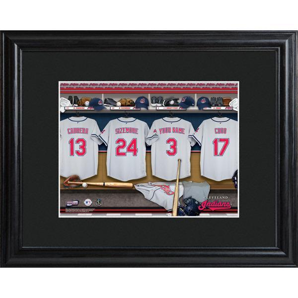 Cleveland Indians Personalized Locker Room Print with Matted Frame-Print-JDS Marketing-Top Notch Gift Shop