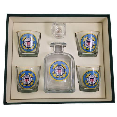 Coast Guard Logo 5 Piece Decanter Set-Decanter-Richard E. Bishop-Top Notch Gift Shop