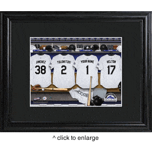 Colorado Rockies Personalized Locker Room Print with Matted Frame-JDS MarketingTop Notch Gift Shop