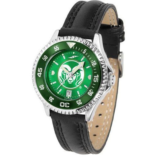 Colorado State Rams Ladies Competitor Ano Poly/Leather Band Watch w/ Colored Bezel-Watch-Suntime-Top Notch Gift Shop