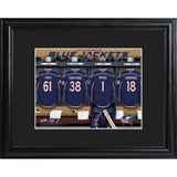 Columbus Blue Jackets Personalized Locker Room Print with Matted Frame-Print-JDS Marketing-Top Notch Gift Shop