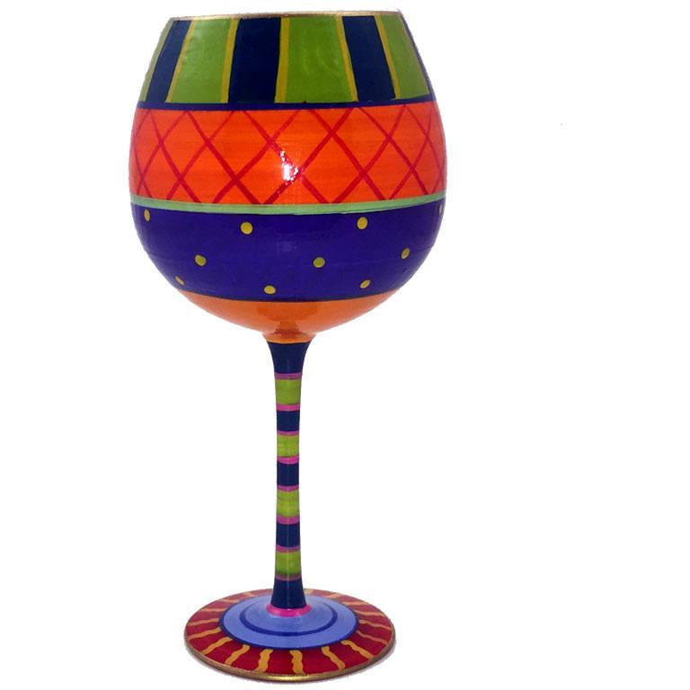 Congratulations Hand Painted Wine Glass-Wine Glass-Reverz-Art-Top Notch Gift Shop