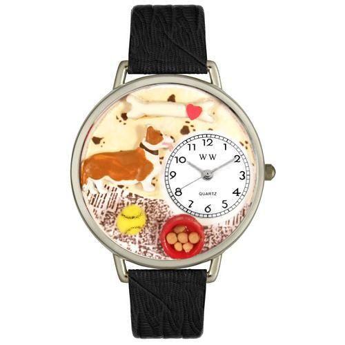 Corgi Watch in Silver (Large)-Watch-Whimsical Gifts-Top Notch Gift Shop