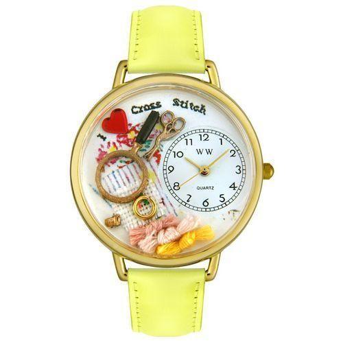 Cross Stitch Watch in Gold (Large)-Watch-Whimsical Gifts-Top Notch Gift Shop