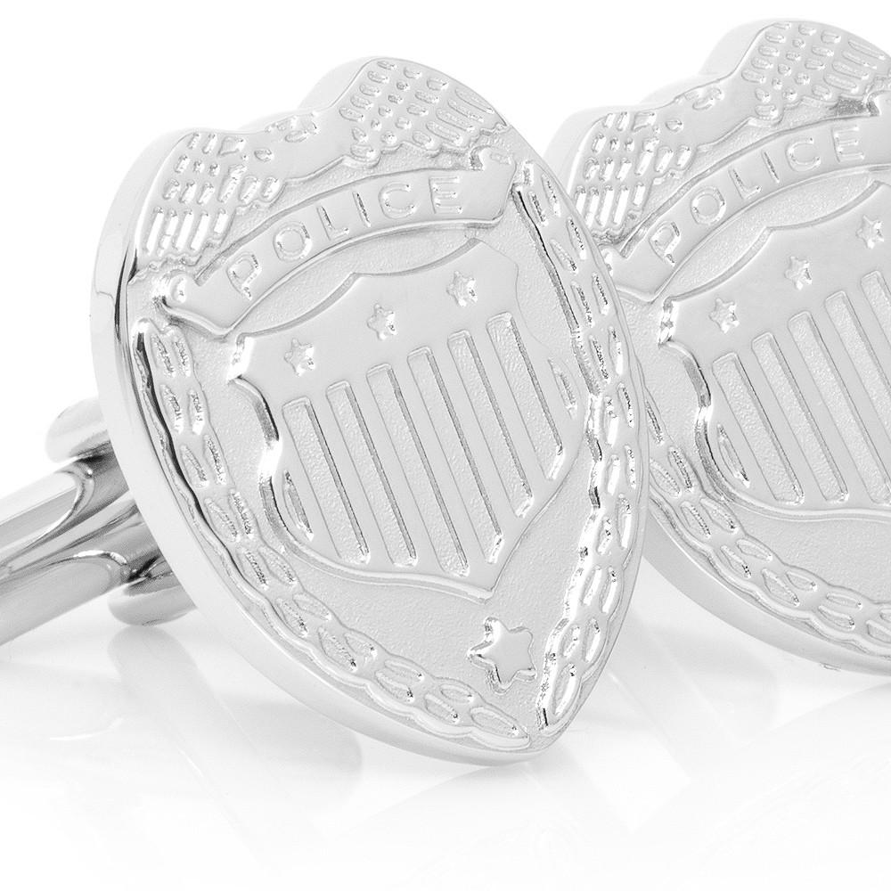 Police Badge Cufflinks - Silver-Top Notch Gift Shop-Top Notch Gift Shop