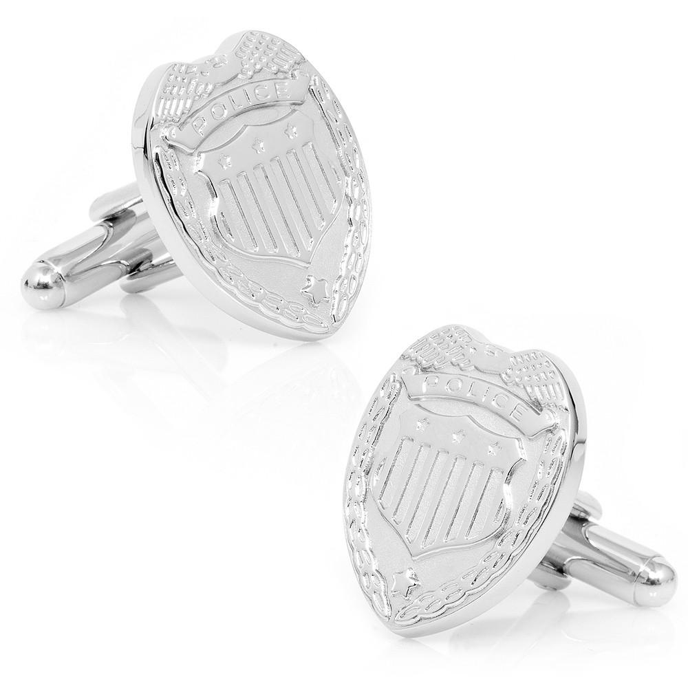 Police Badge Cufflinks - Silver-Top Notch Gift Shop-Top Notch Gift Shop