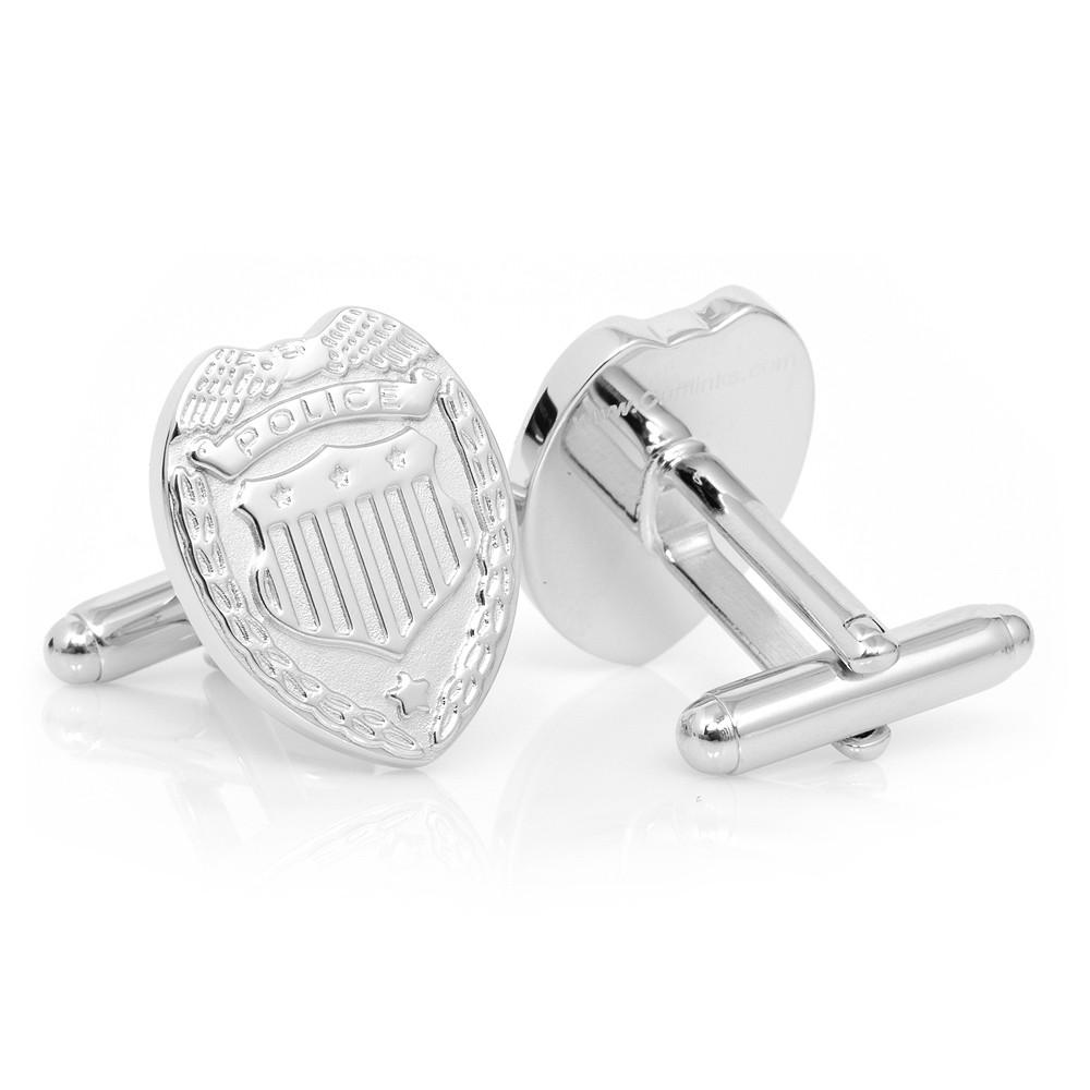 Police Badge Cufflinks - Silver-Top Notch Gift Shop-Top Notch Gift Shop