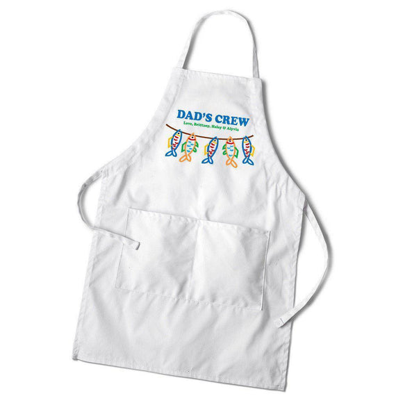 Dad's Crew Personalized White Apron-Apron-JDS Marketing-Top Notch Gift Shop