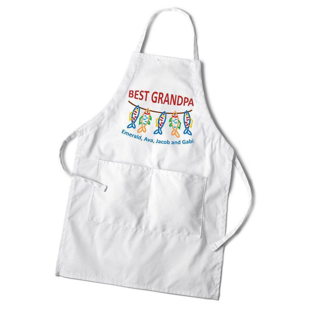 Best Grandpa Personalized White Apron-Apron-JDS Marketing-Top Notch Gift Shop