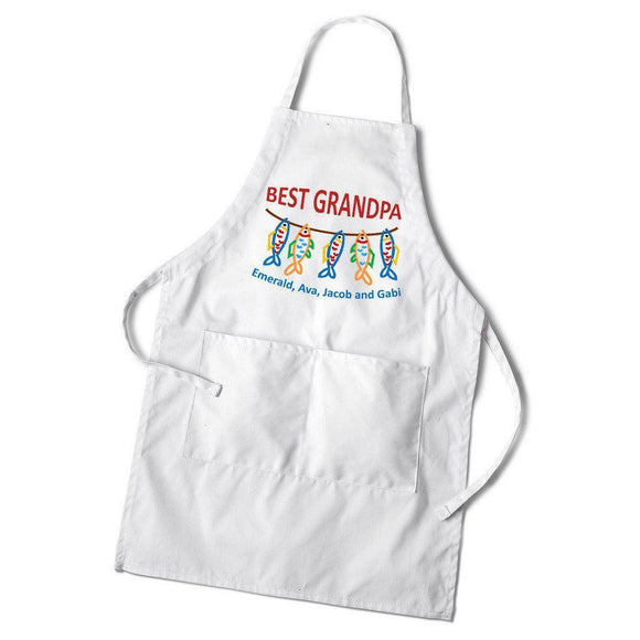 Best Grandpa Personalized White Apron-Apron-JDS Marketing-Top Notch Gift Shop