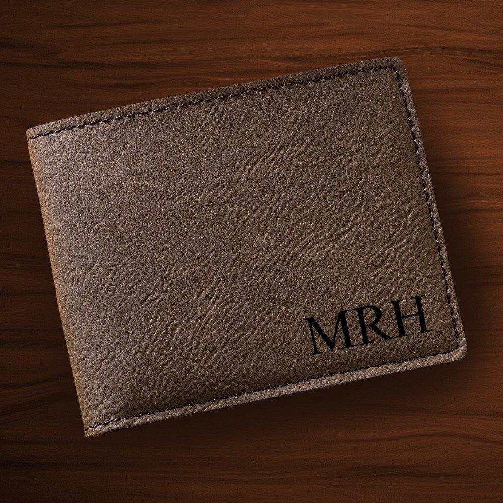 Dark Brown Personalized Leatherette Wallet-Wallet-JDS Marketing-Top Notch Gift Shop