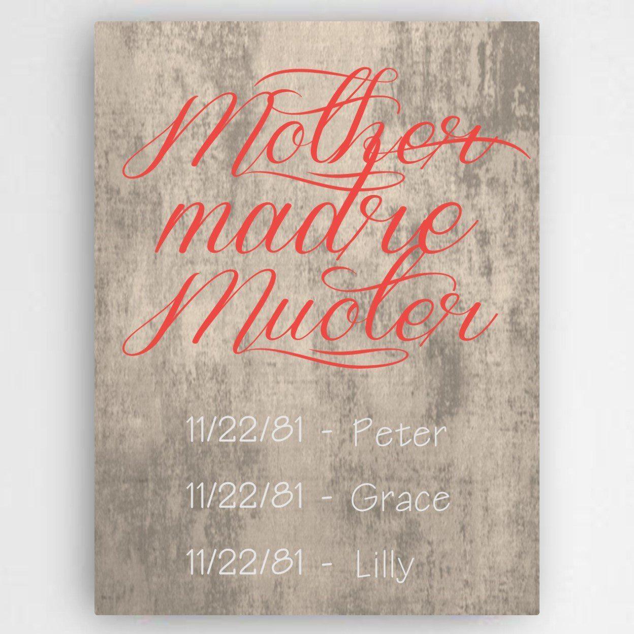 Definition of A Mother Personalized Canvas Sign-Canvas Signs-JDS Marketing-Top Notch Gift Shop