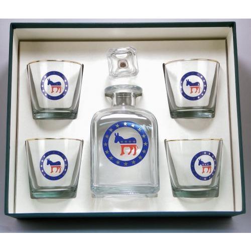 Democrat Donkey 5 Piece Decanter Set-Decanter-Richard E. Bishop-Top Notch Gift Shop