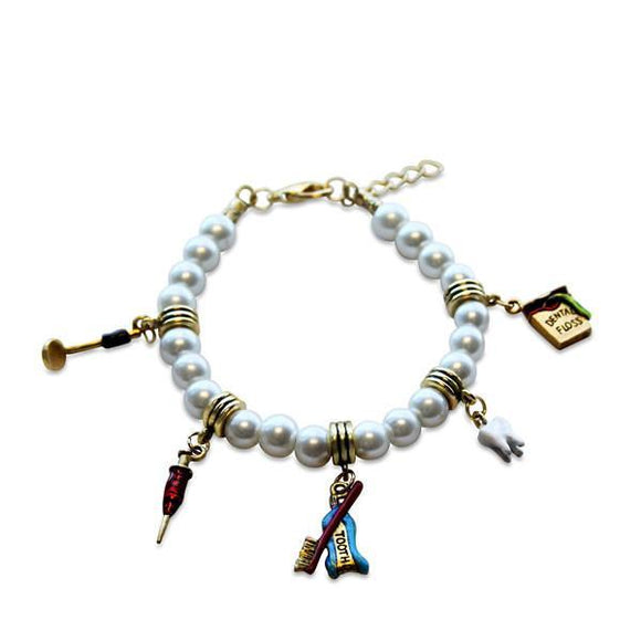 Dental Assistant Charm Bracelet in Gold-Bracelet-Whimsical Gifts-Top Notch Gift Shop