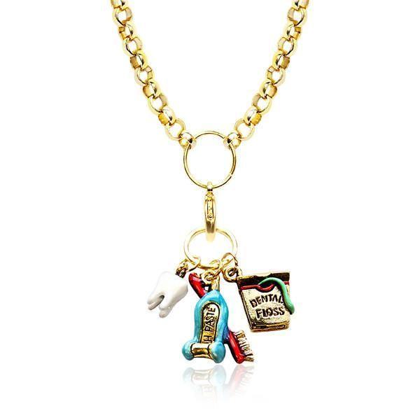 Dental Assistant Charm Necklace in Gold-Necklace-Whimsical Gifts-Top Notch Gift Shop