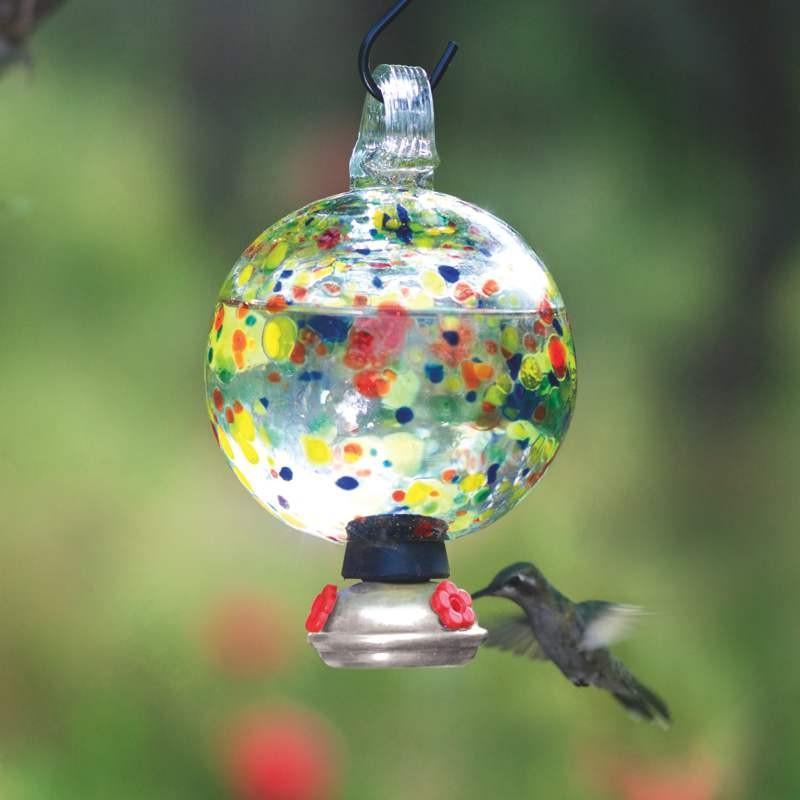 Dew-Drop Carnival Glass Hummingbird Feeder-Bird Feeder-Parasol Gardens-Top Notch Gift Shop