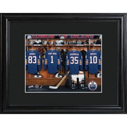 Edmonton Oilers Personalized Locker Room Print with Matted Frame-Print-JDS Marketing-Top Notch Gift Shop